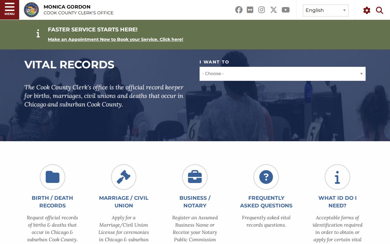 Cook County vital records access for Maywood residents
