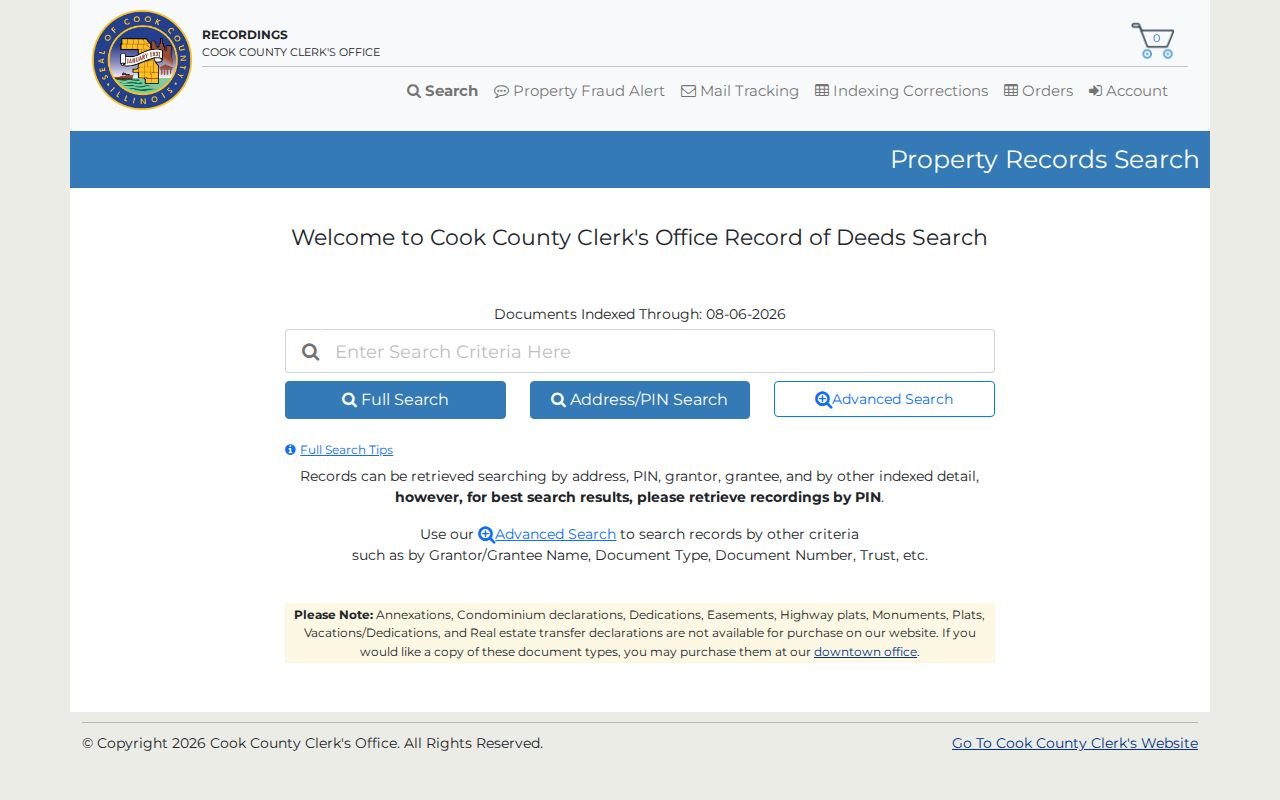 Cook County recorded document search for Maywood names